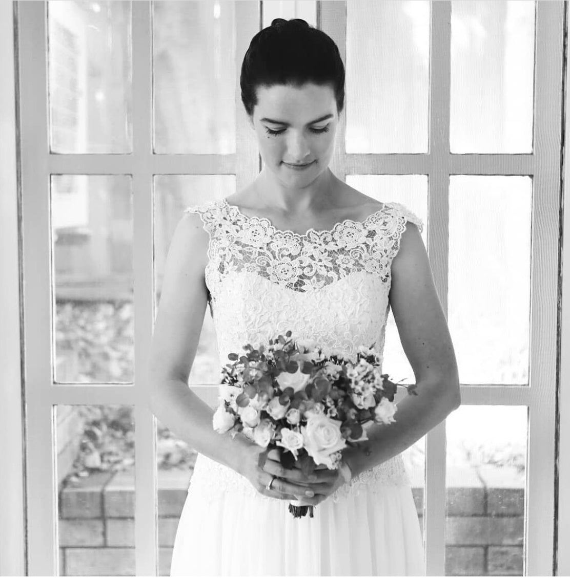 Wedding dres using White Guipure bridal lace - Lucy 4