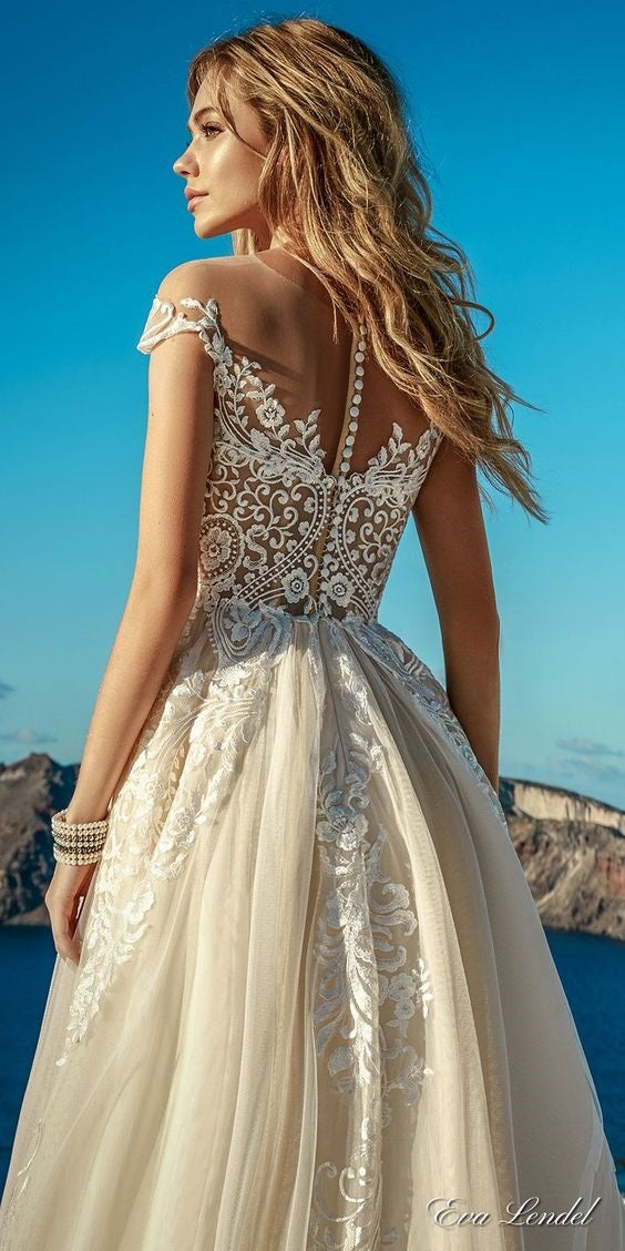 Wedding Dress using ivory Embroidered lace Greer 4