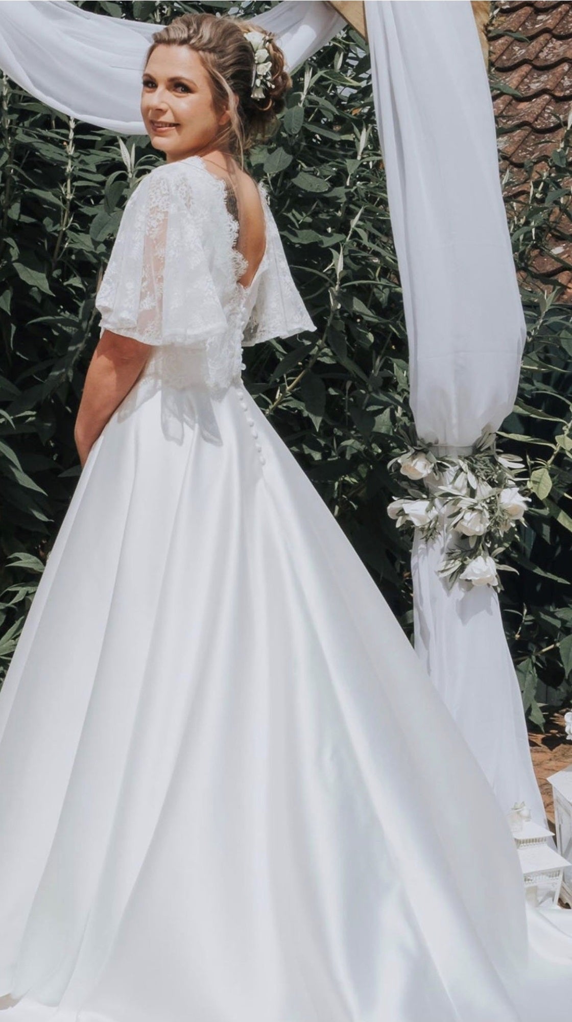 Wedding Dress using Mikado light ivory 1