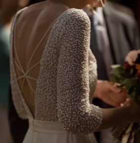 Wedding dress using sequin lace fabric Moondust 1