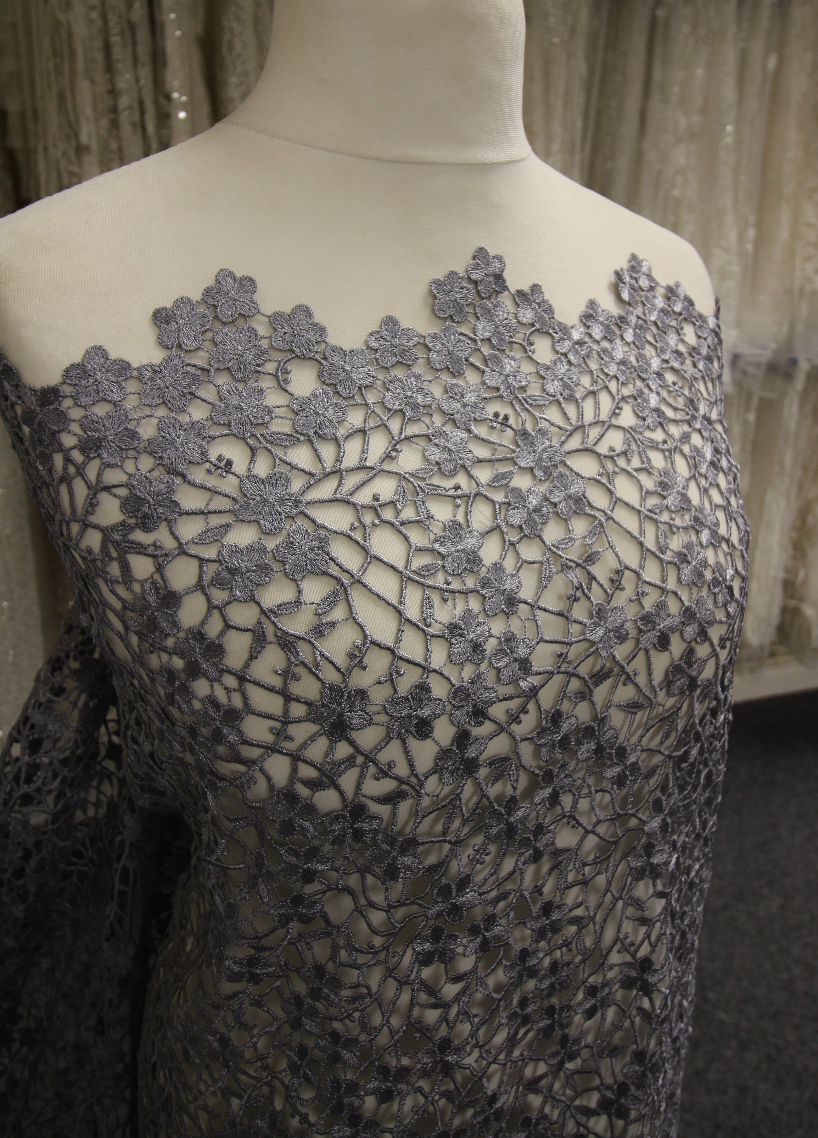 silver lace fabric for dresses Silver Ribbon Lace