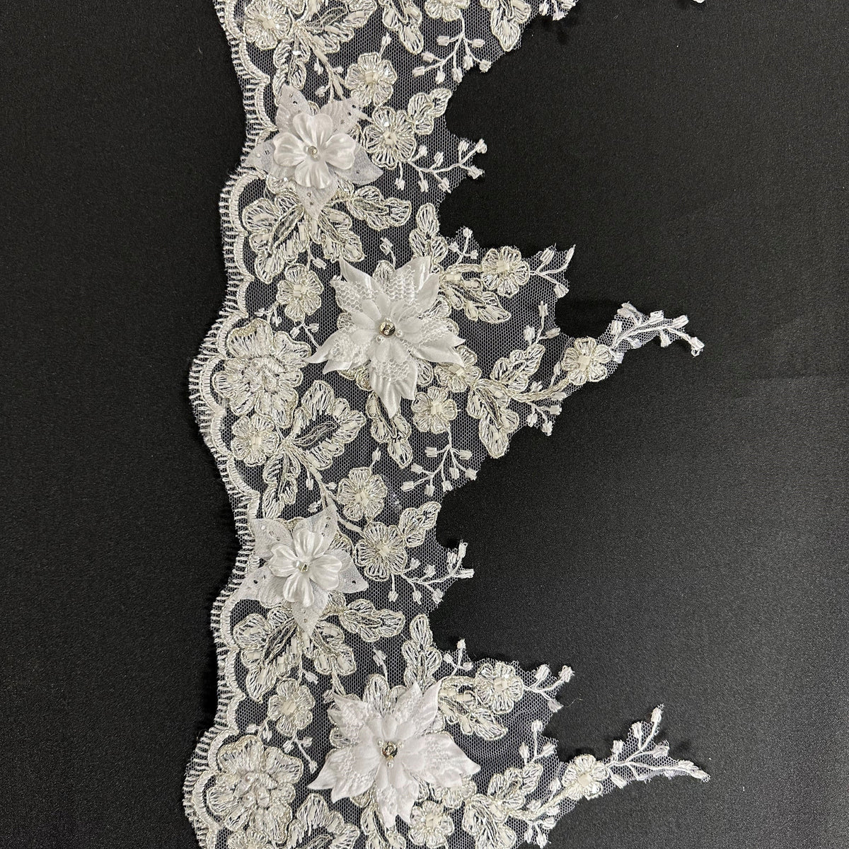 3D Trim Wedding Dress Design Bridal Fabrics