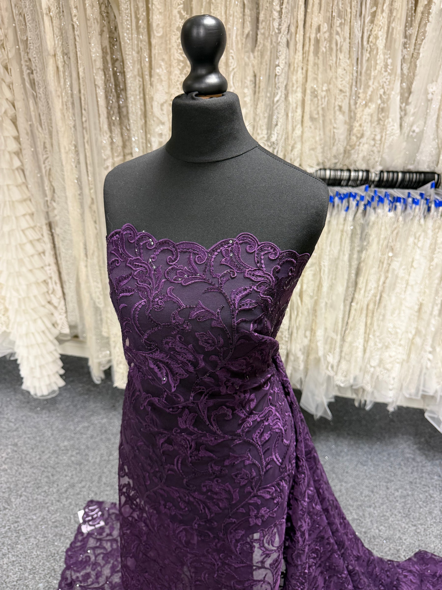 Purple Sequin Embroidery Lace - Richina