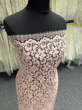 Light Rose Corded French Lace - LA4008