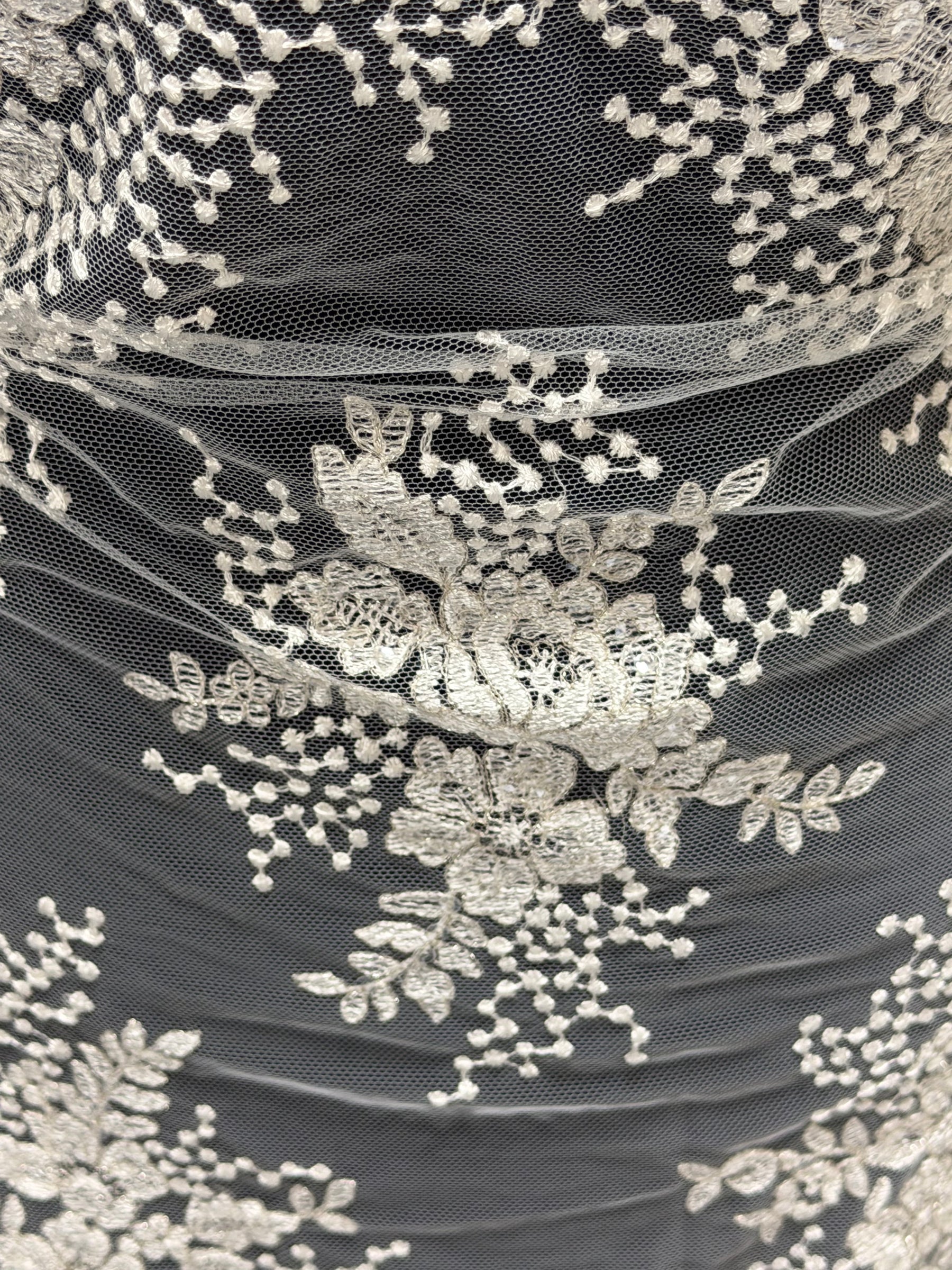 Ivory Sequin Embroidery Lace - EB3034