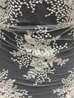 Ivory Sequin Embroidery Lace - EB3034