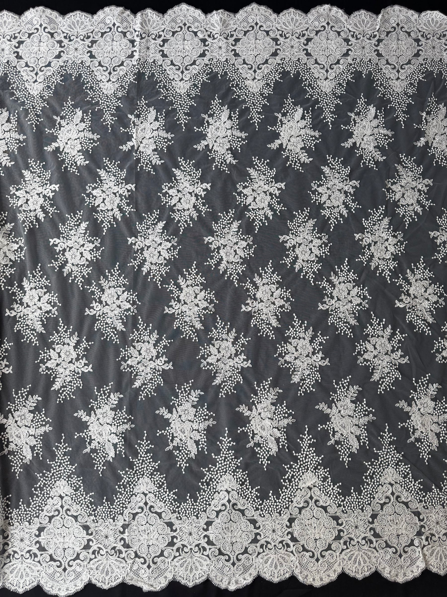 Ivory Sequin Embroidery Lace - EB3034
