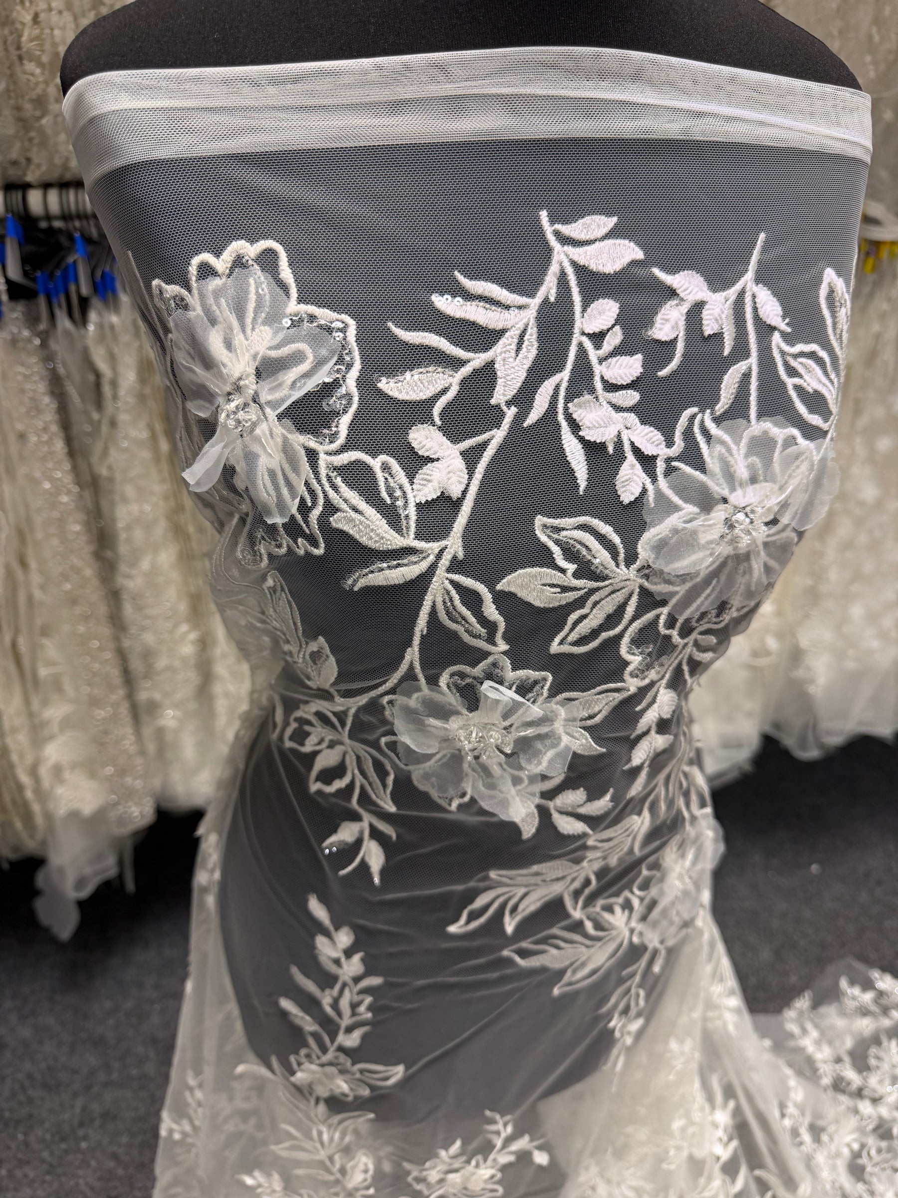 Ivory Beaded Embroidery Lace - Tamarind