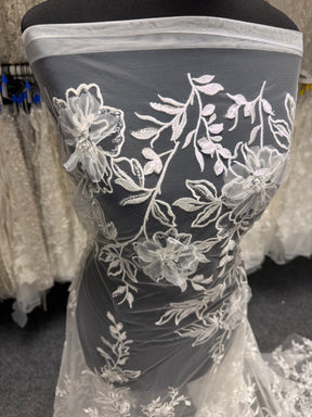 Ivory Beaded Embroidery Lace - Tamarind