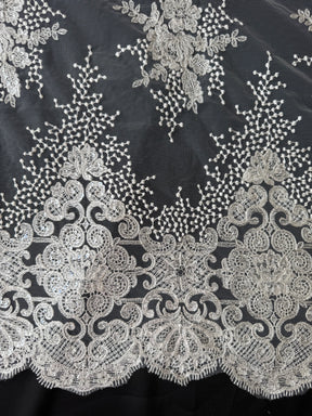Ivory Sequin Embroidery Lace - EB3034