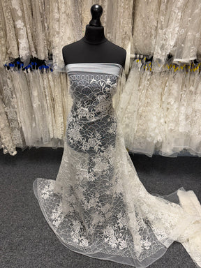 Ivory Sequin Raschel Lace - EB3047