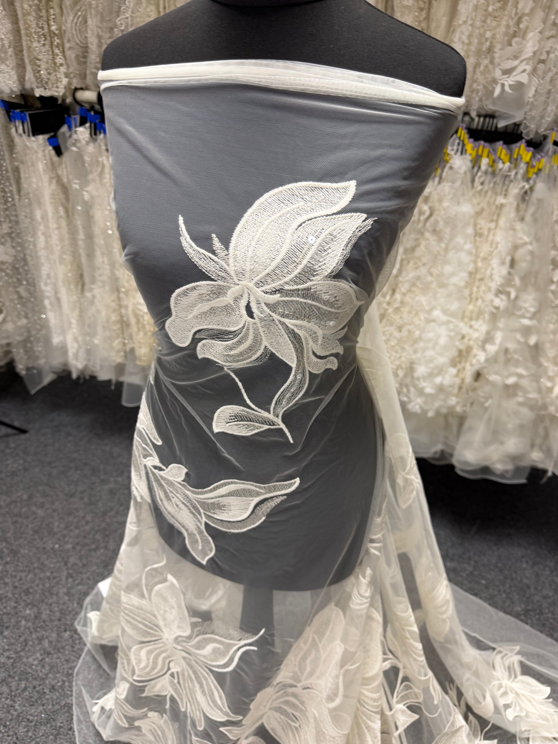 Ivory Sequin Embroidery Lace - EB3058