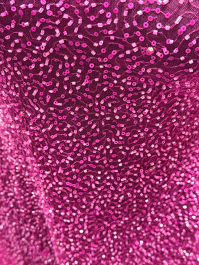 Fuchsia Embroidered Beaded Tulle - EB1012