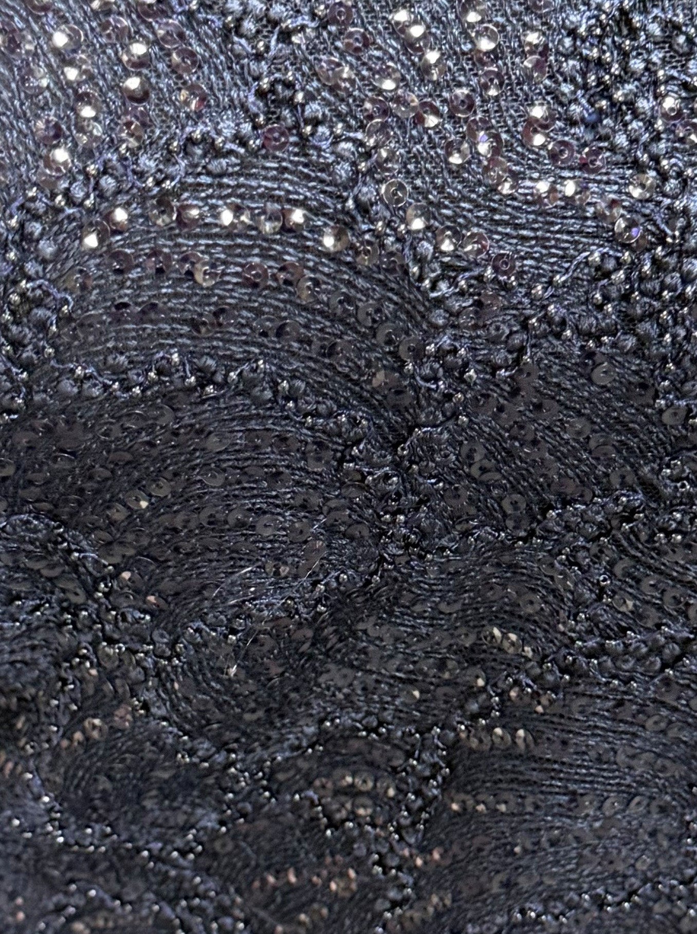 Navy 3D Embroidered Beaded Tulle - EB1021