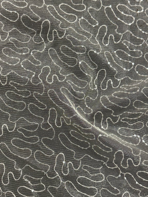 Ivory Meander Sequin Tulle - Amorous