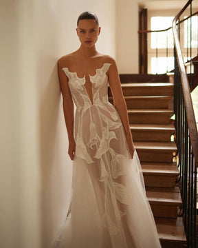 Ivory Embroidered Glitter Lace - Ariadne