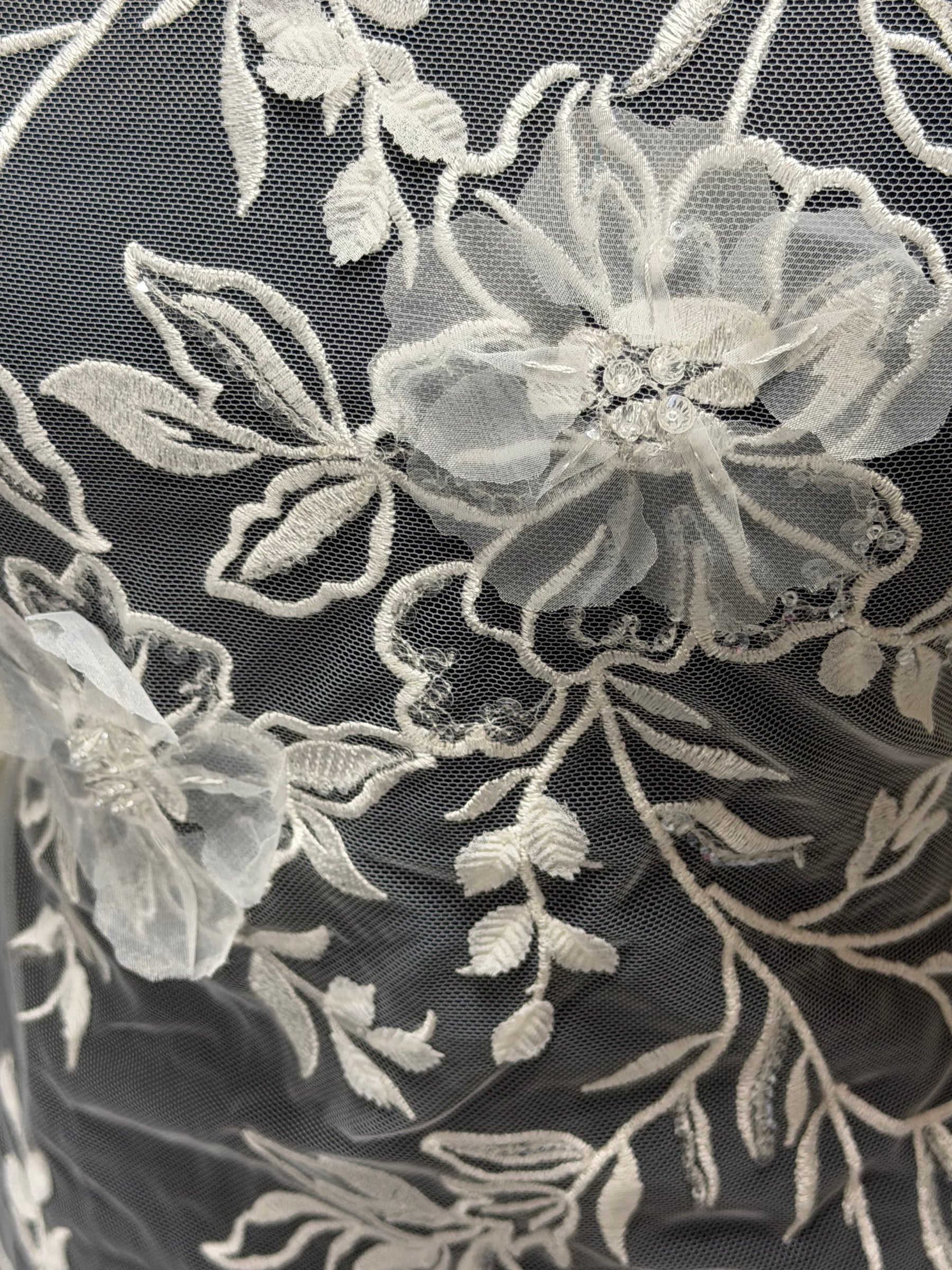 Ivory Beaded Embroidery Lace - Tamarind