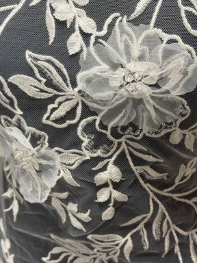 Ivory Beaded Embroidery Lace - Tamarind