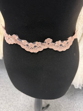 Antique Rose Corded Sequin Edging - T713