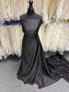 Black Polyester Stretch Satin - Estonia