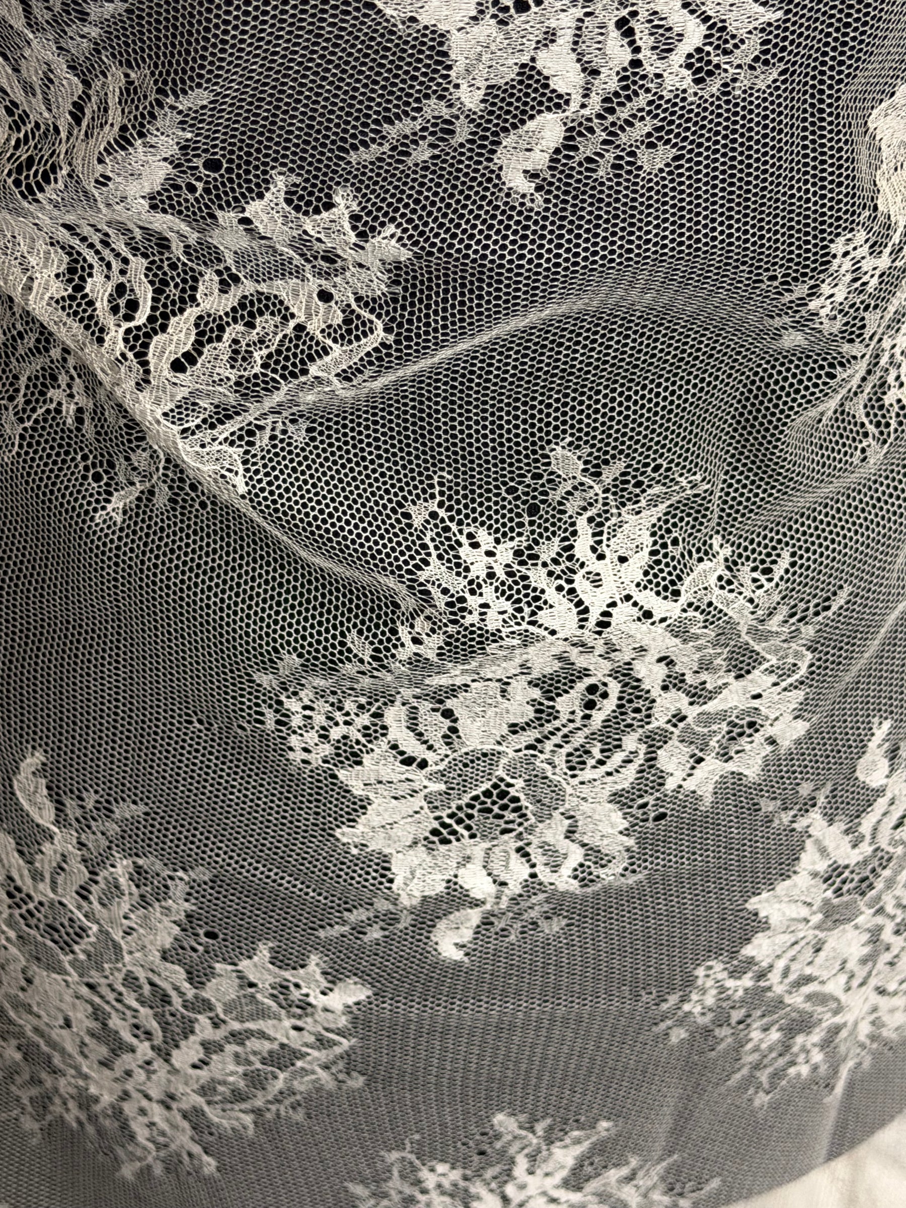 Mushroom 100% Silk Italian Lace - P272