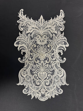 Ivory Beaded Lace Applique - Goanna