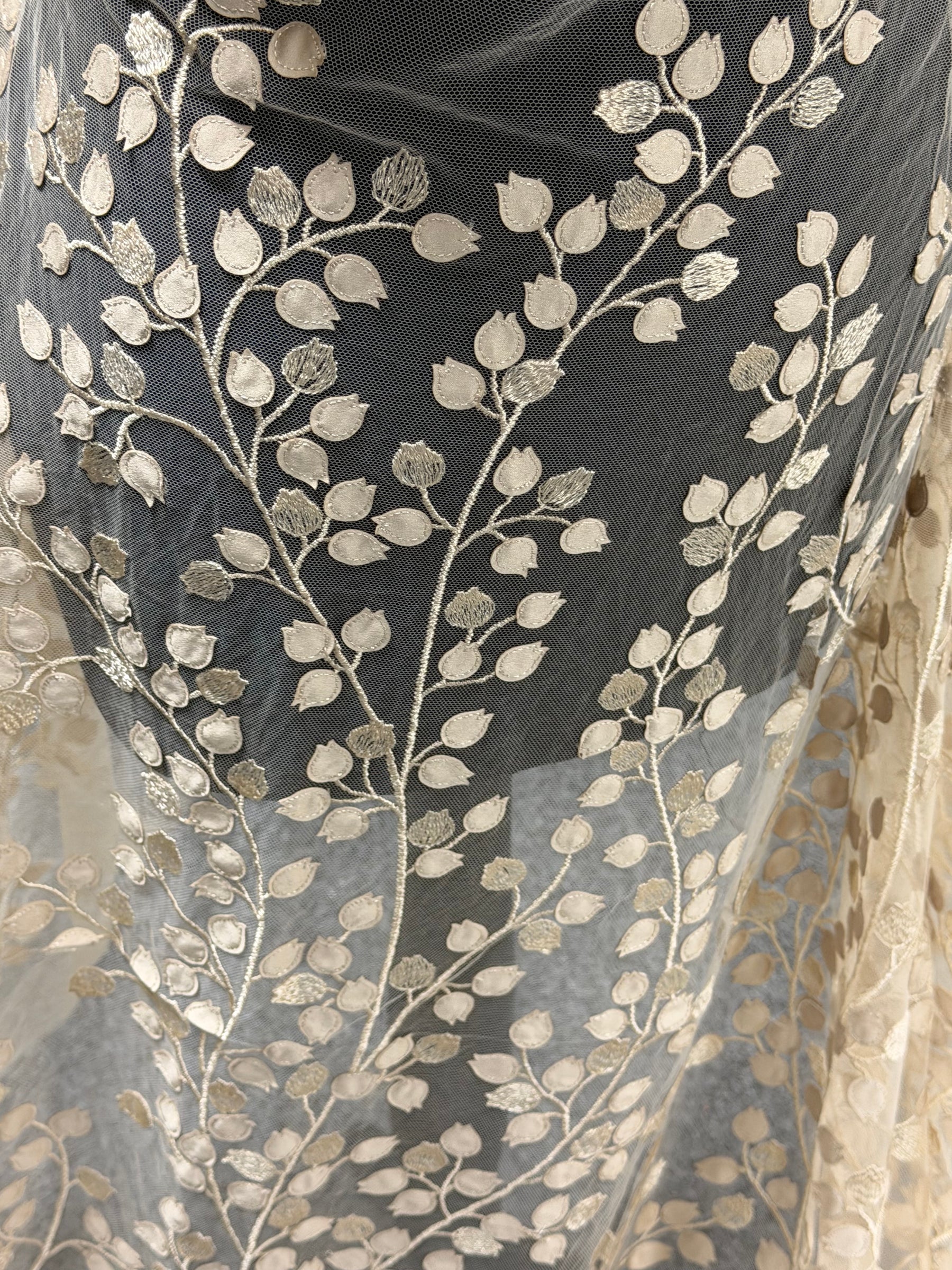 Champagne 3D Embroidered Lace - EB5034
