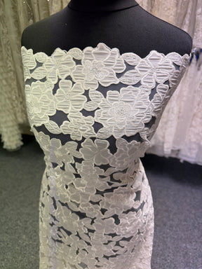 Ivory Embroidered Sequin Tulle - EB3003