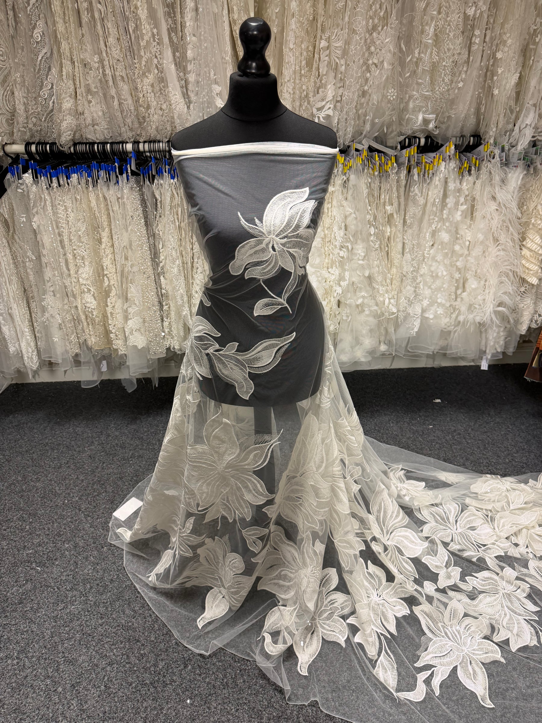Ivory Sequin Embroidery Lace - EB3058