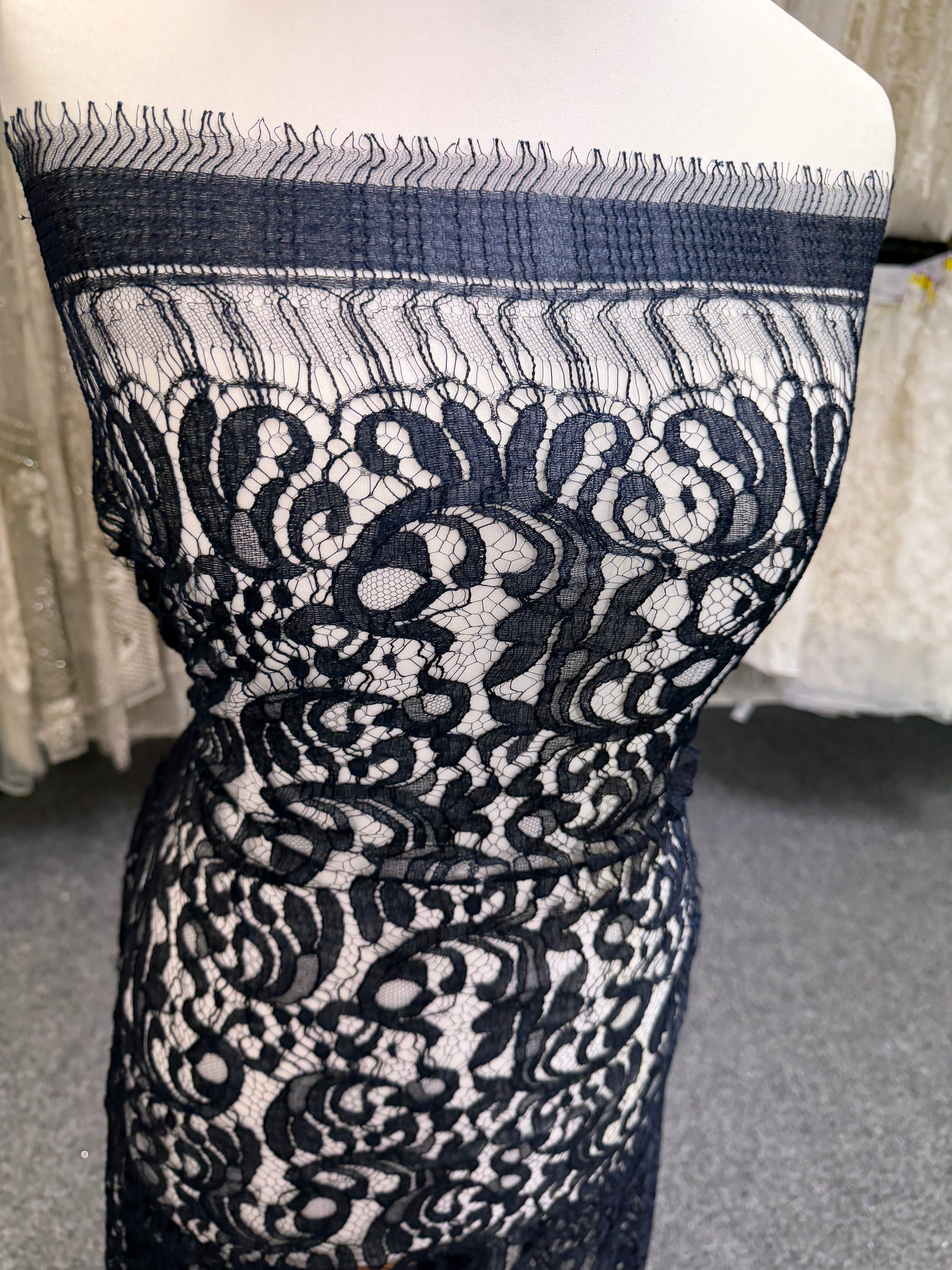 Navy Blue Italian Lace - P883