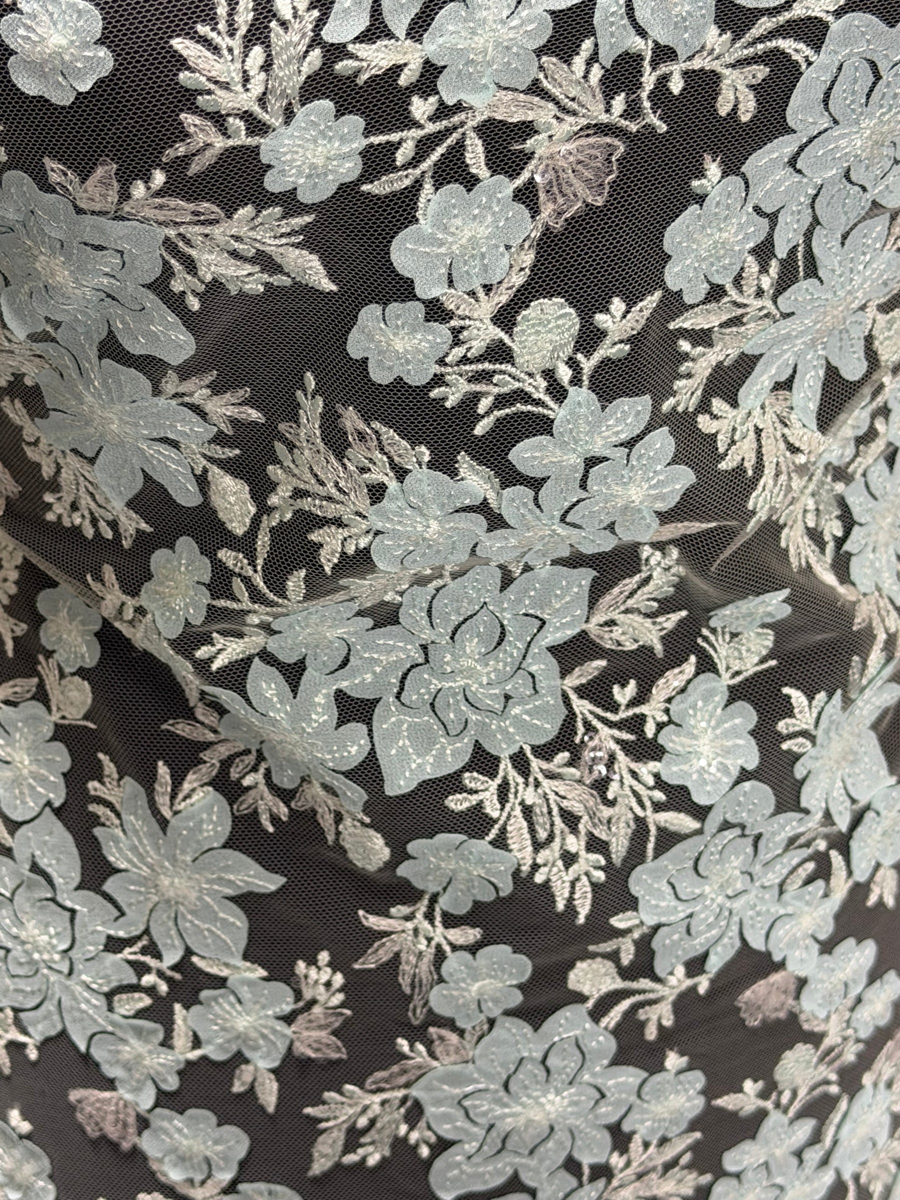 Light Ocean Embroidered Lace - EB3053