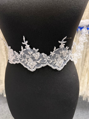 White Beaded Lace Trim - T10