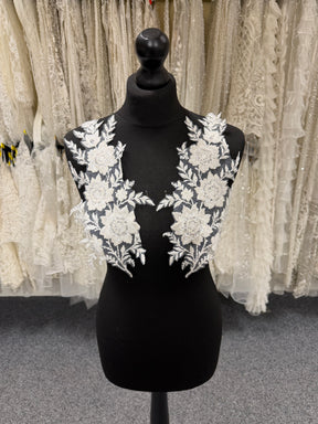 Ivory Beaded Lace Appliques - Wylie