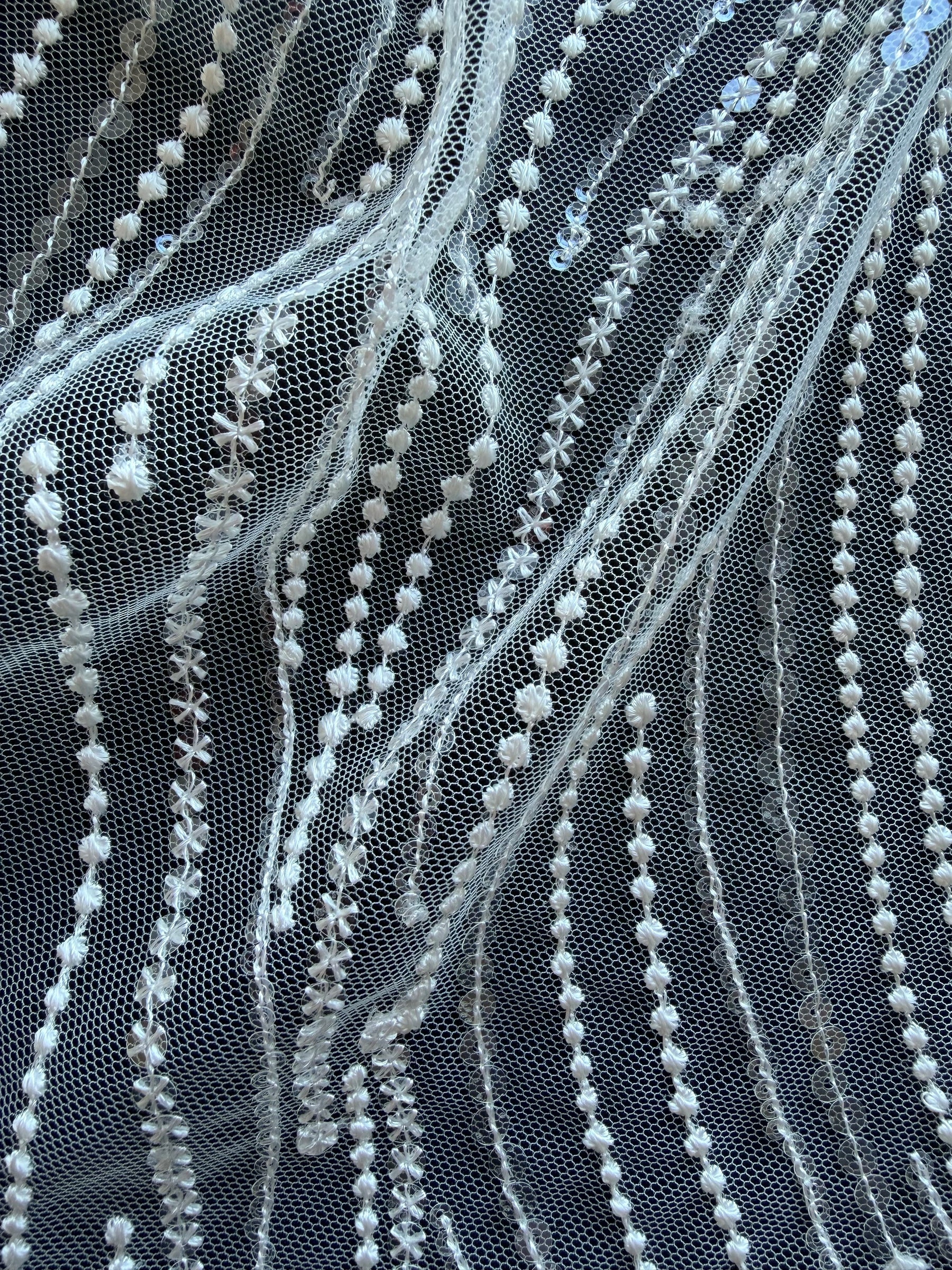 Ivory Sequin Lace - EB3011