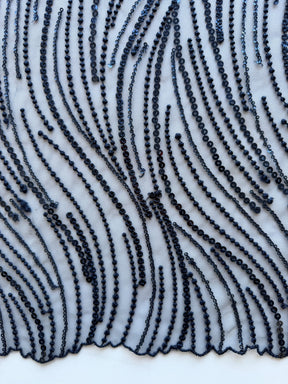 Navy Sequin Lace - EB3011