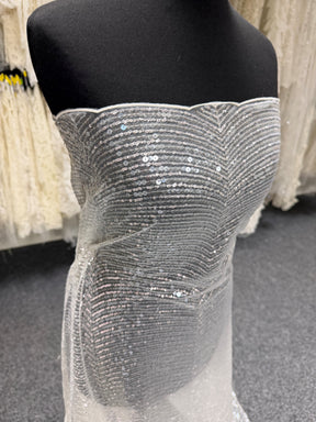 Ivory Embroidered Sequin Tulle – EB3020