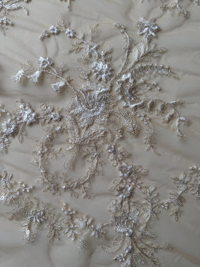 Ivory on Nude Embroidery Lace - EB3027