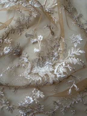 Ivory on Nude Embroidery Lace - EB3027