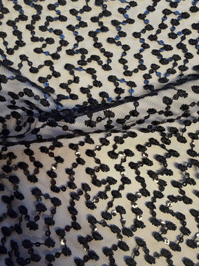 Black Sequin Embroidery Lace - EB3029