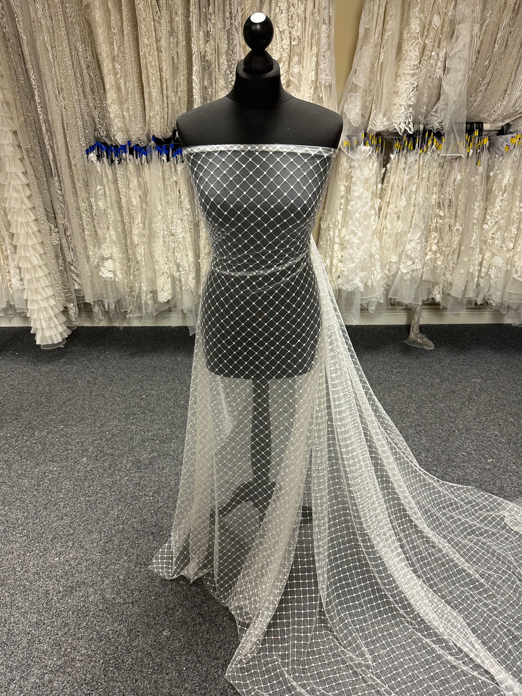 lattice lace dress Ivory Embroidered Lattice Lace