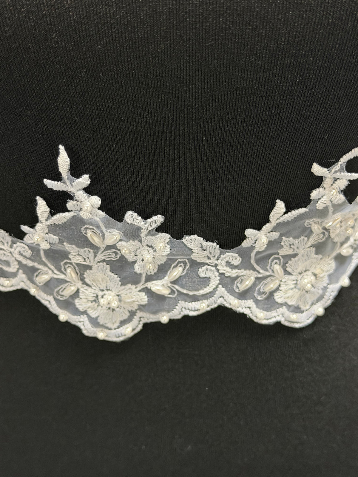 White Beaded Lace Trim - T10