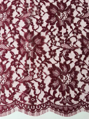 Red Metallic Chantilly Lace - P184