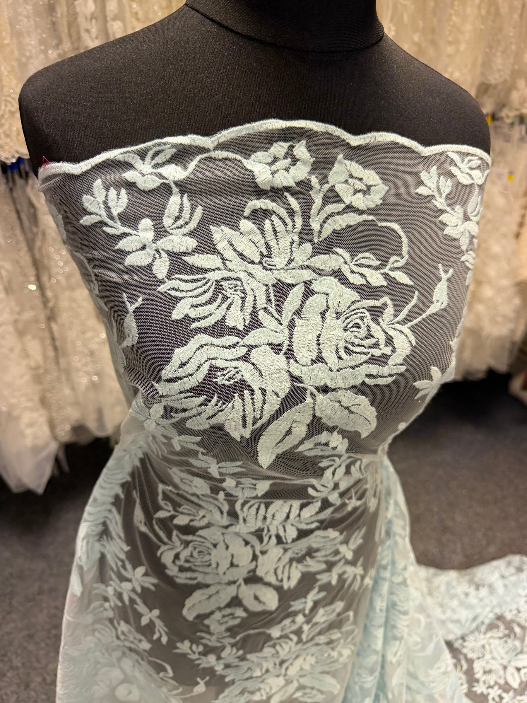 Baby Blue Embroidered Lace – EB5018