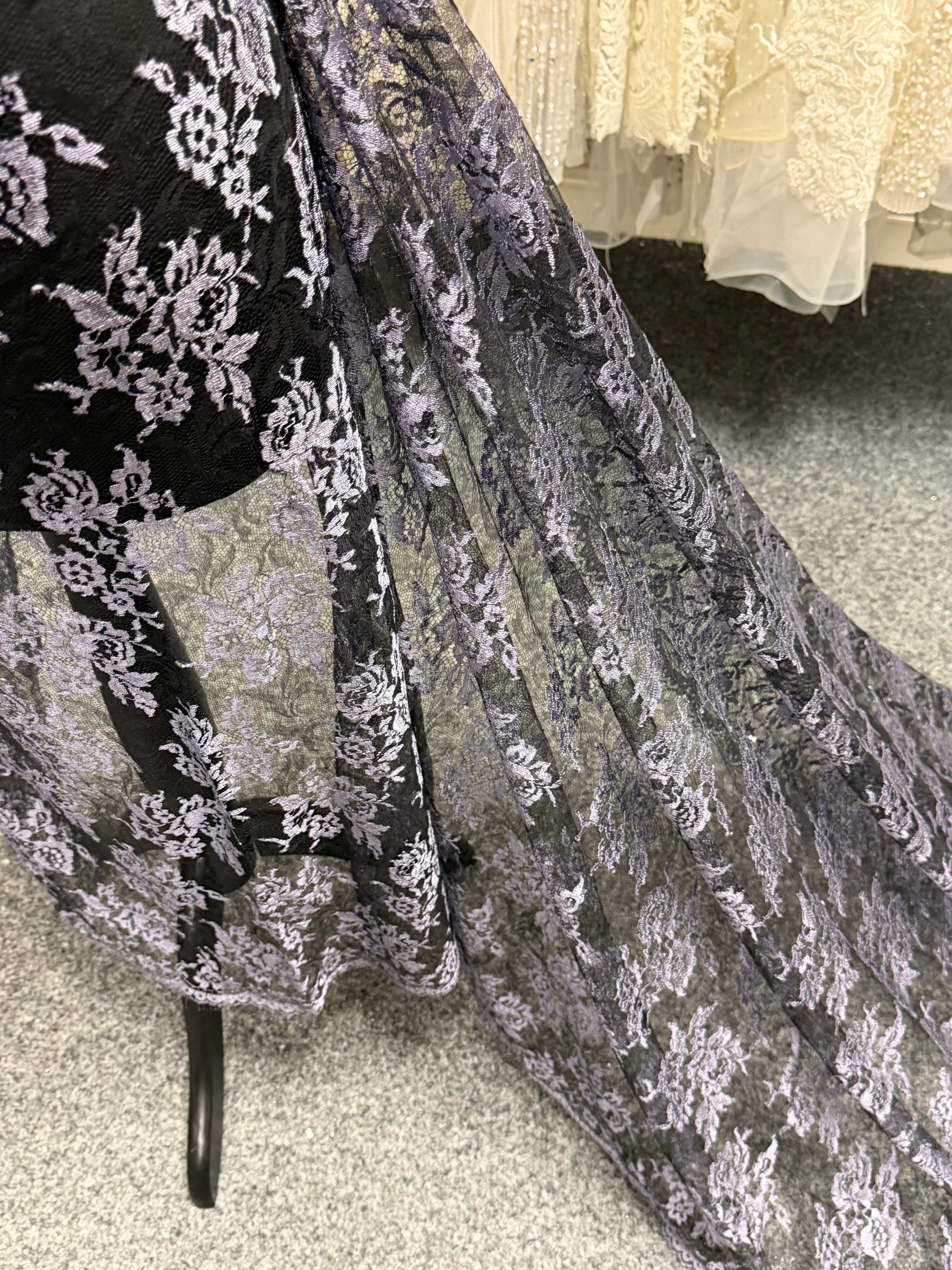 Grape & Black Chantilly Lace - P176