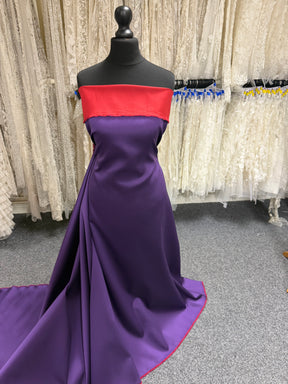 Red and Purple Double Sided Silk Blend Soft Mikado - P608