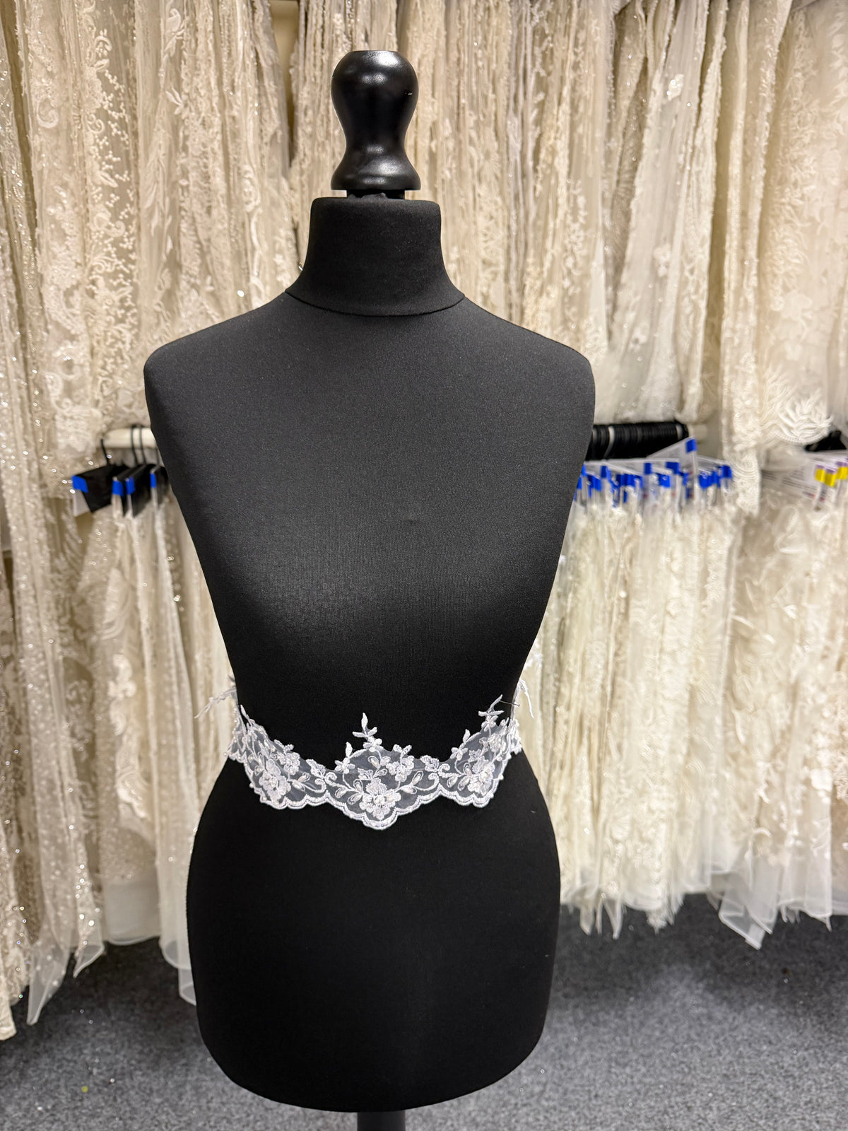 White Beaded Lace Trim - T10