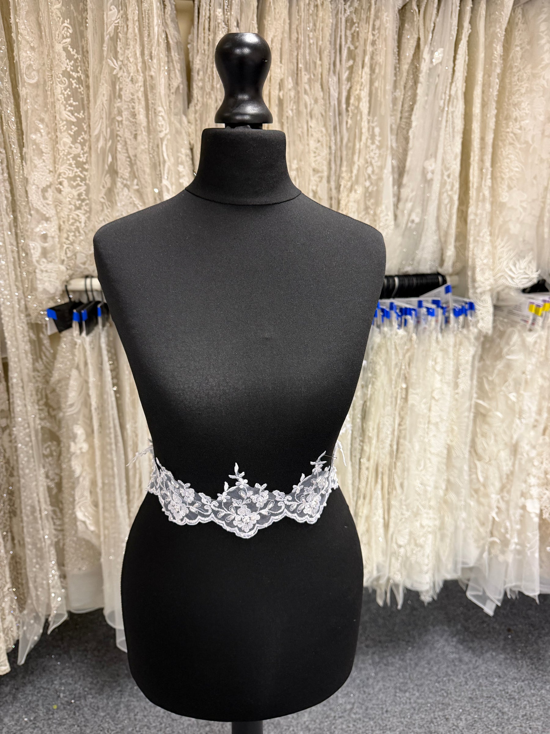 White Beaded Lace Trim - T10