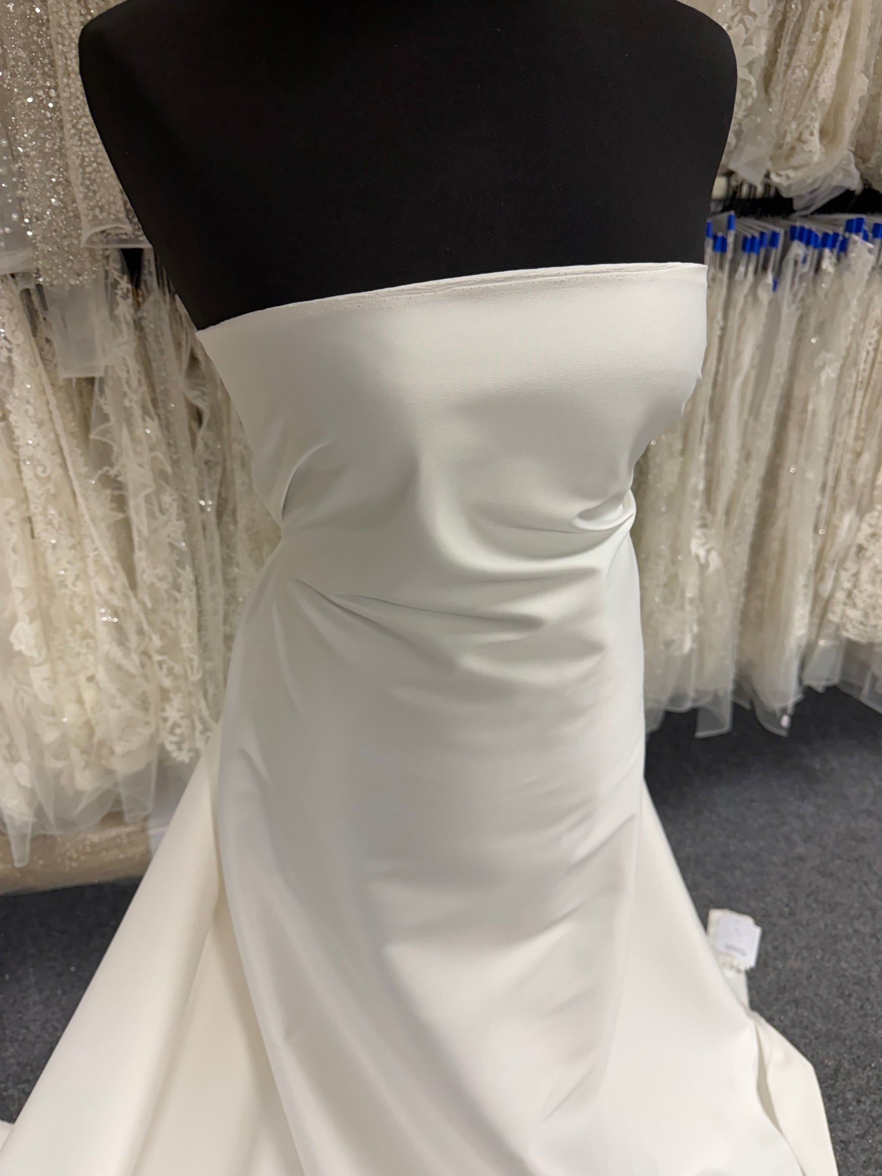 Ivory Polyester Lycra Duchess Satin - P83