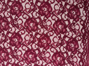Wine Corded Stretch Lace - P619