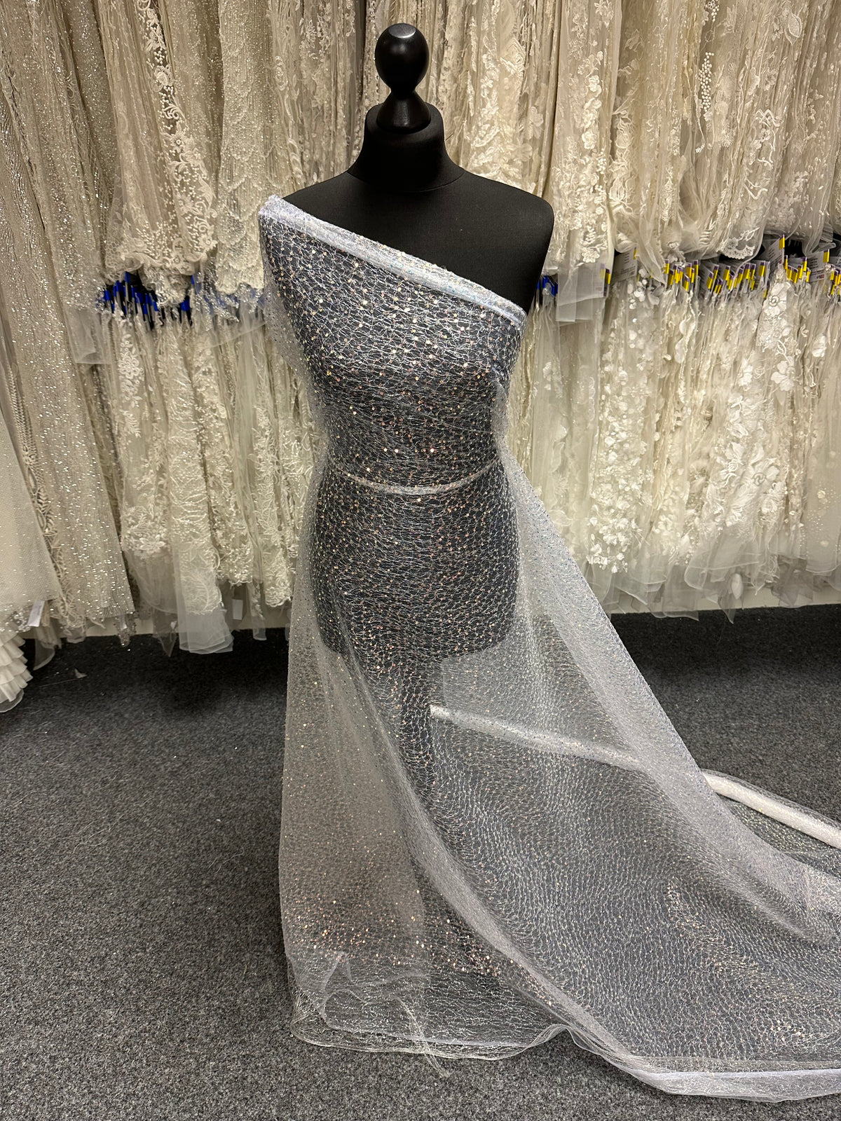 Iridescent Sequin Embellished Tulle - Earnest